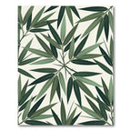 Lush Green Botanical Bamboo Leaf Rug