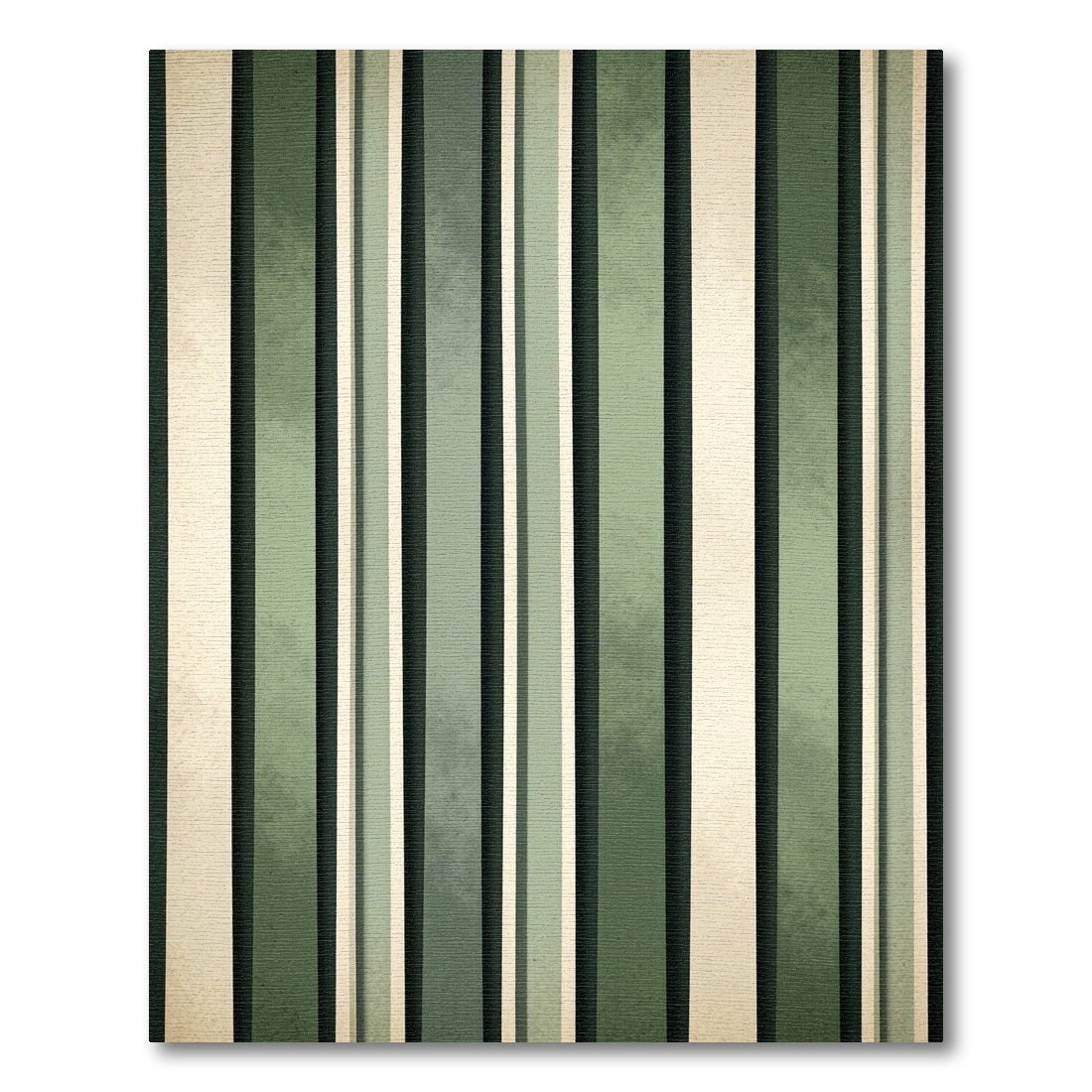 Sage and Cream Vertical Stripe Rug