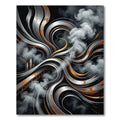 Industrial Metallic Swirl Abstract Flow Rug