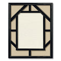 Geometric Black Frame Beige Rug