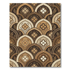 Elegant Bronze Clover Scallop Floral Rug