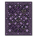 Dark Purple Floral Trellis Aubergine Rug