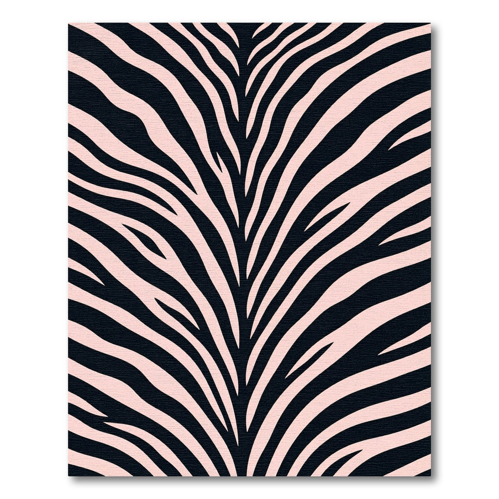 Blush Pink and Black Zebra Stripe Rug