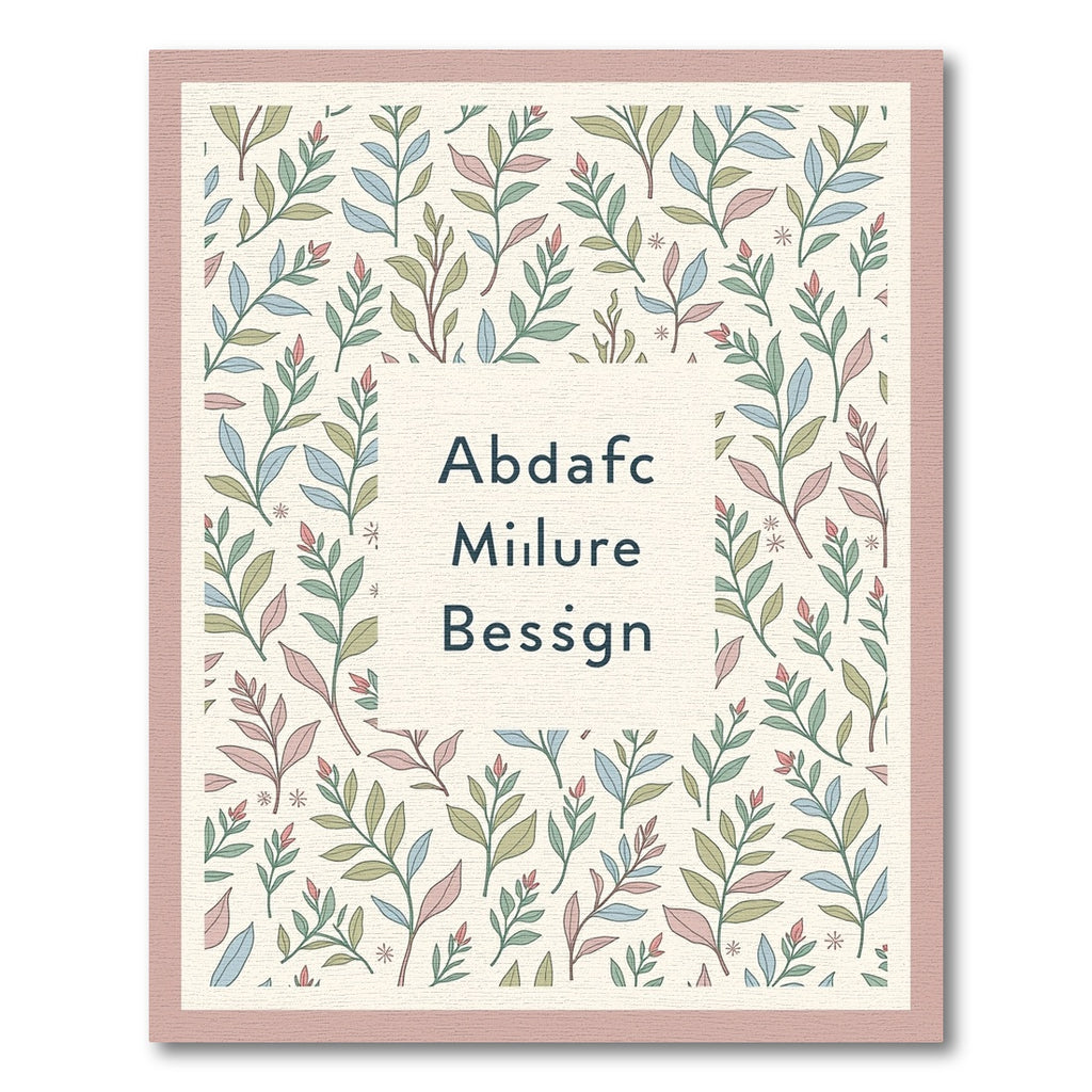 Pastel Botanical Branch Repeating Pattern Rug