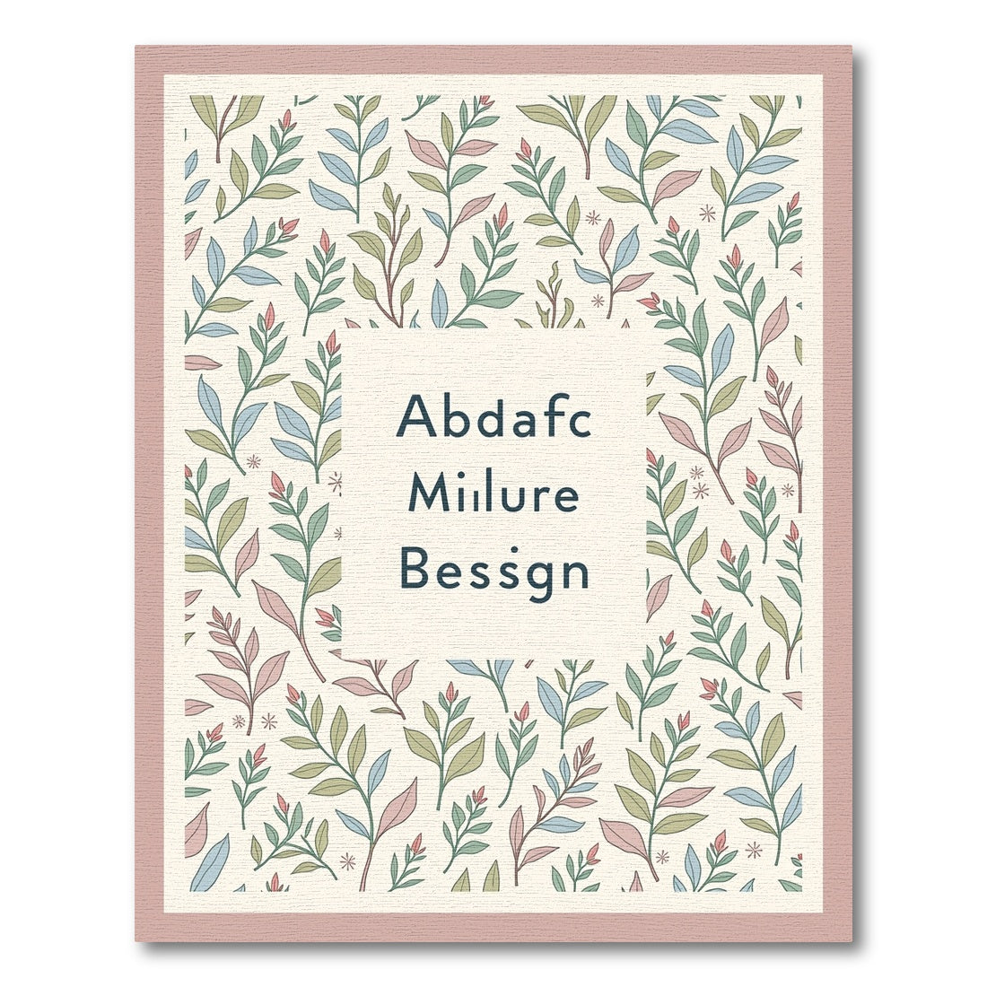 Pastel Botanical Branch Repeating Pattern Rug