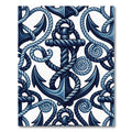 Indigo Nautical Anchor Rope Weave Rug