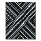 Monochrome Diagonal Striped Ribbon Rug