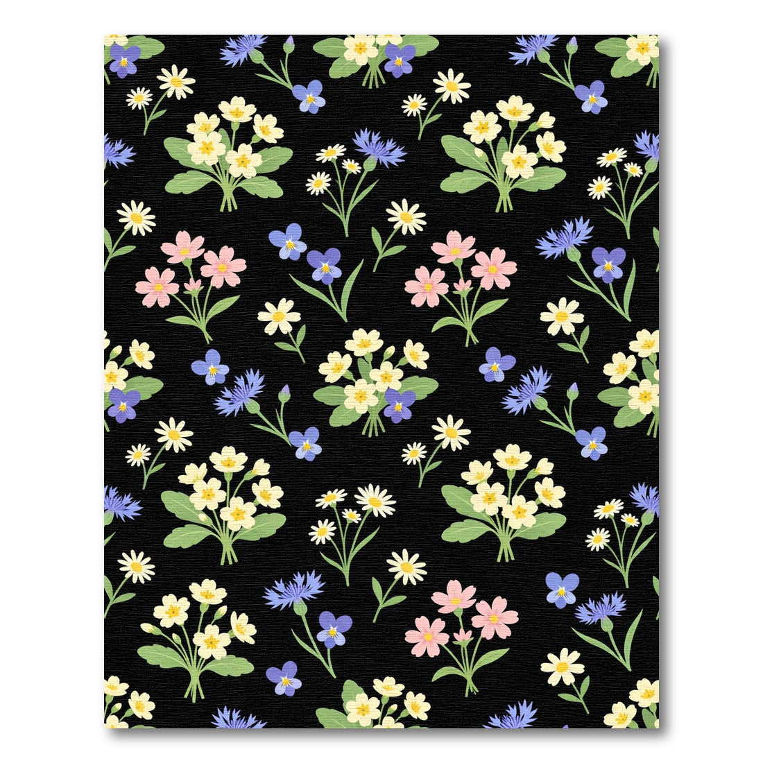 Whimsical Pink Yellow Blue Floral Bouquet Rug