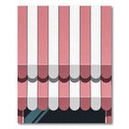 Pink White Stripe Awning Design Rug