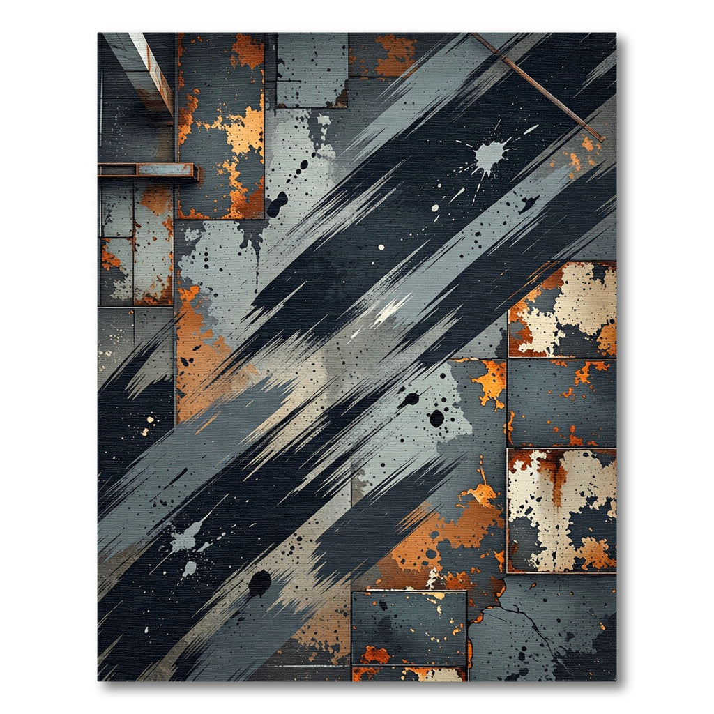 Industrial Grungy Metallic Copper Distressed Abstract Rug