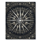 Celestial Gold Astral Compass Mandala Rug