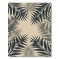 Minimalist Dark Tropical Palm Leaf Area Rug