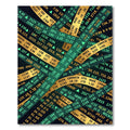 Modern Green and Gold Financial Ticker Rug