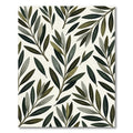 Earthy Green Olive Branch Collage Rug