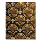 Gold Art Deco Fan Foliage Rug