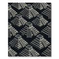 Monochrome Isometric Ancient Pyramid Geometric Rug