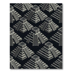 Monochrome Isometric Ancient Pyramid Geometric Rug