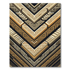 Golden Brown Geometric Chevron Accordion Rug