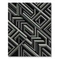 Gray Silver Geometric Maze Art Rug