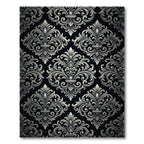 Elegant Black Scrollwork Fleur-de-lis Rug