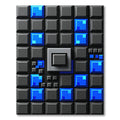 Modern Electric Blue Geometric Grid Rug