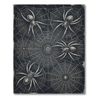 Gothic Monochrome Spider Web Illustration Rug