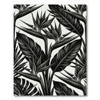Dark Tropical Bird of Paradise Floral Rug