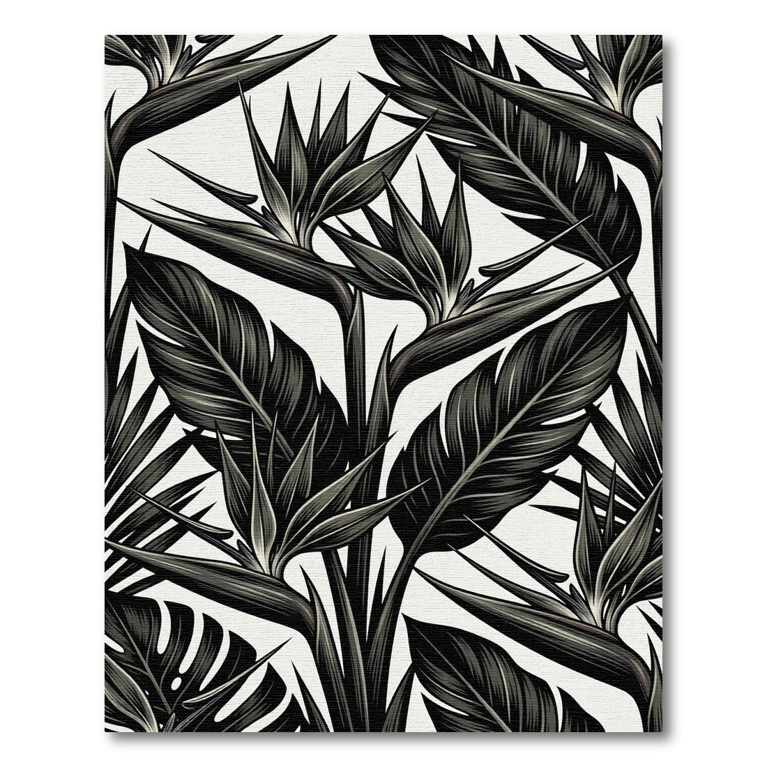 Dark Tropical Bird of Paradise Floral Rug