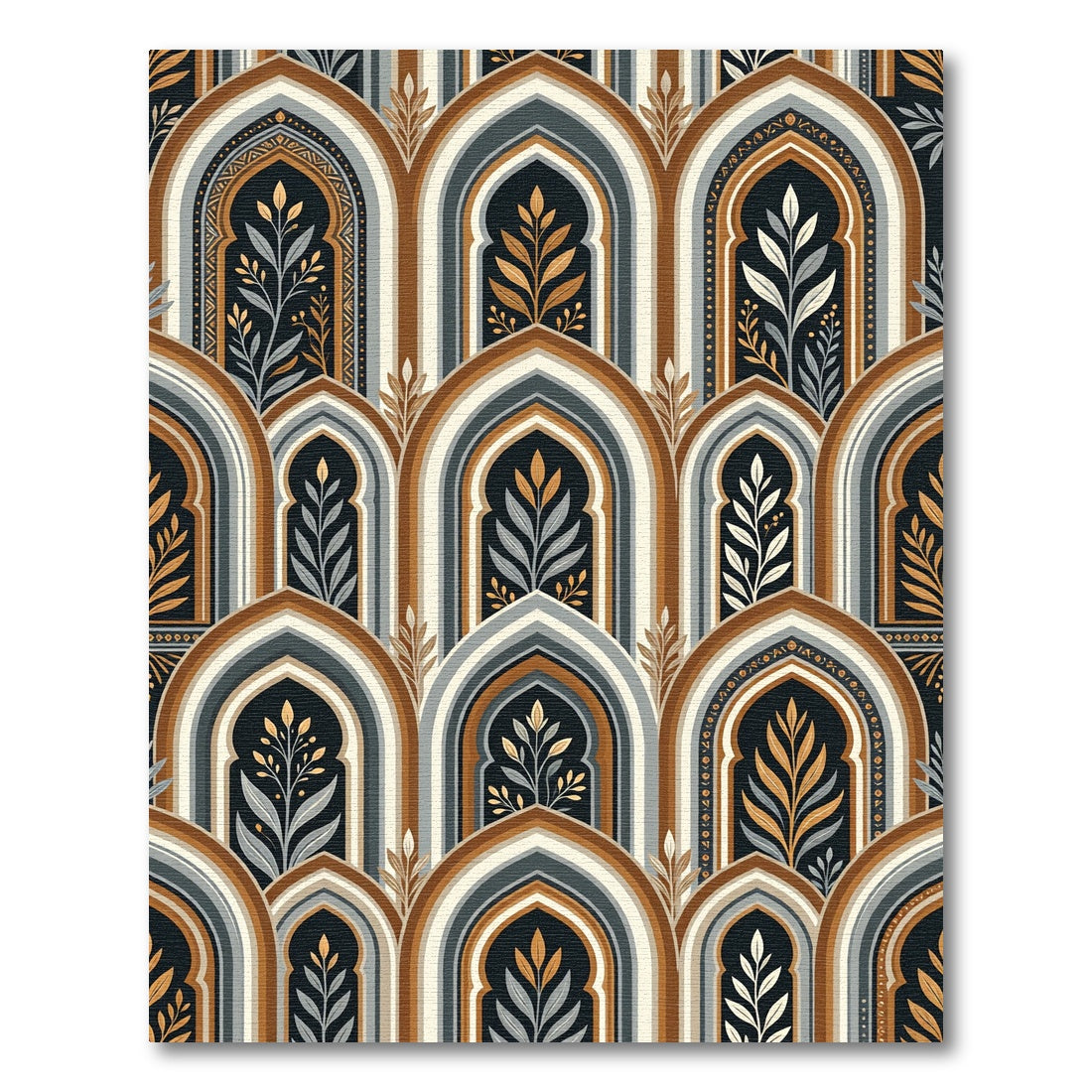 Arched Botanical Earth Tone Minimalist Art Rug