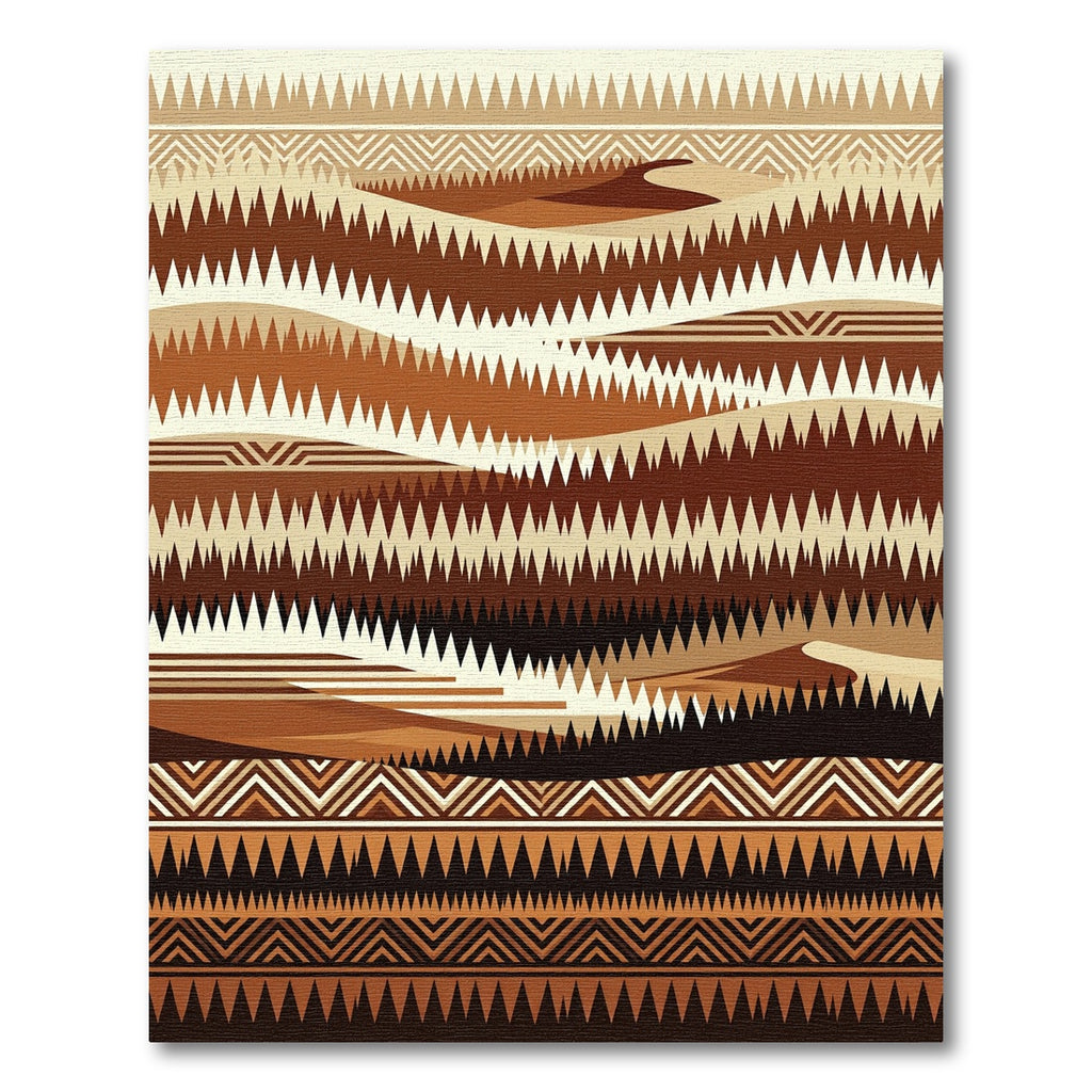 Earth Tones Desert Landscape Peaks Rug