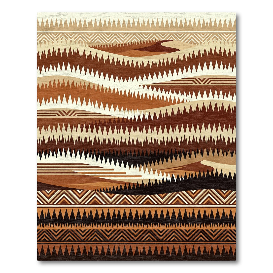 Earth Tones Desert Landscape Peaks Rug