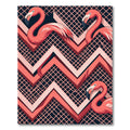 Vibrant Flamingo Geometric Zigzag Art Rug