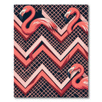 Vibrant Flamingo Geometric Zigzag Art Rug