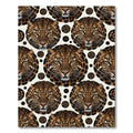 Leopard Face Seamless Cream Spotted Rug