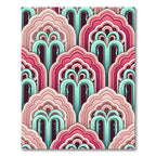 Pink Teal Layered Arches Rug