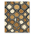 Geometric Hexagon Honeycomb Earth Tone Rug