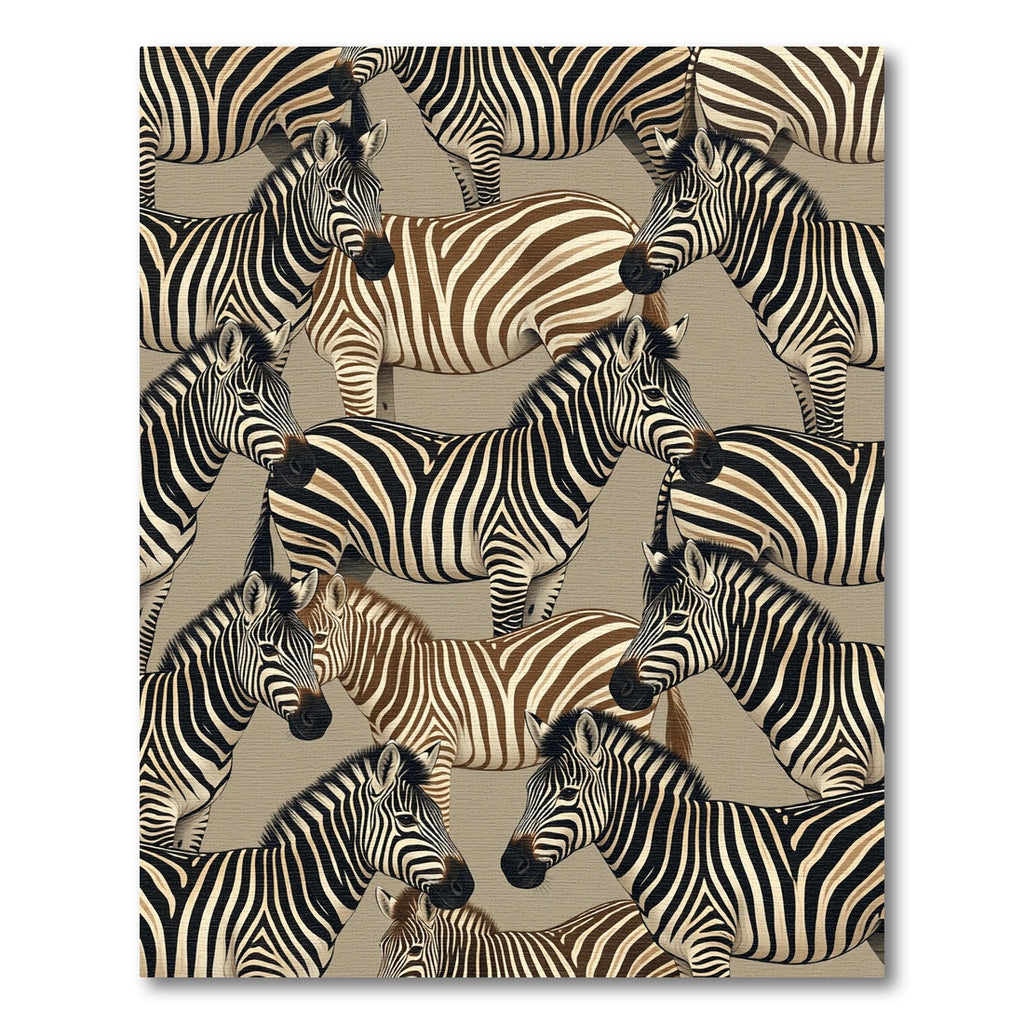 Abstract Sepia and Black Zebra Herd Rug