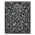 Elegant Silver Filigree Scroll Tapestry Rug