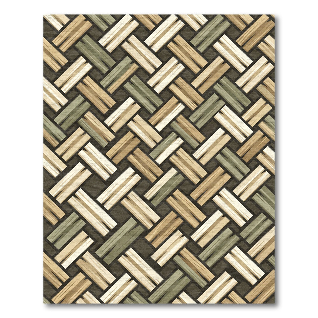 Woven Earth Tone Diagonal Basketweave Rug