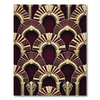Art Deco Scarlet Arch Fan Repeat Rug