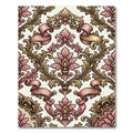 Elegant Pink and Gold Damask Scroll Rug