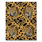 Elegant Golden Leopard Spot Animal Art Rug