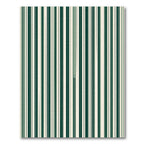 Dark Green Cream Vertical Stripe Rug