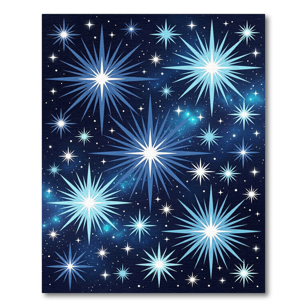 Cosmic Blue Starburst Nebula Rug