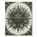 Ornate Sage Botanical Compass Medallion Rug