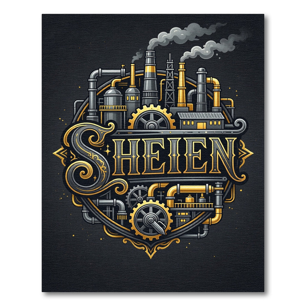 Steampunk Industrial Golden Cog Mechanical Art Rug