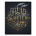 Steampunk Industrial Golden Cog Mechanical Art Rug