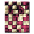 Geometric Waffle Grid in Fuchsia and Cream Rug