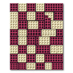Geometric Waffle Grid in Fuchsia and Cream Rug