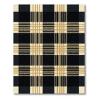 Black Cream plaid Grid Rug